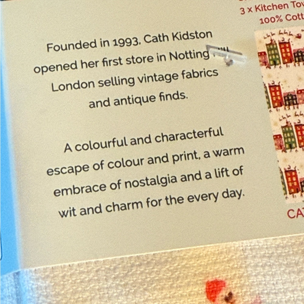 Cath Kidston NWT 3 Pk Holiday Town 100% Cotton 18” x 28” Kitchen Towels - Picture 8 of 8